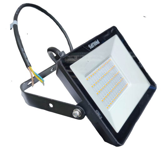 Philips 50W LED floodlight 6500K Cool White with durable housing and adjustable bracket for outdoor use