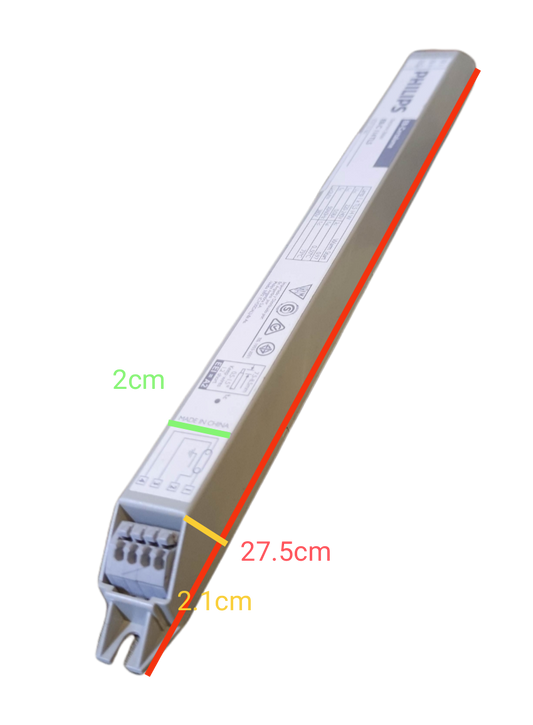Philips Electronic Ballast 1x14W T5 Fluorescent for fluorescent lighting with detailed label and wiring terminals