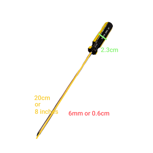 Rubicon Philips Head Screw Driver 907 200mm-6mm with yellow shaft and black handle