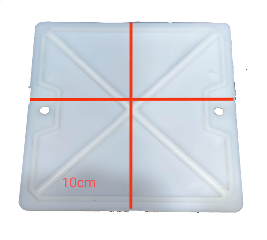 T&J 4 x 4 Square Box Cover electrical white plastic lid with screw holes and embossed design