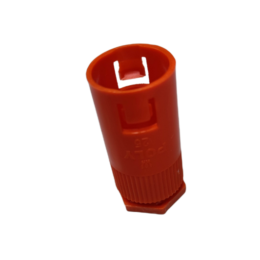 Poly orange plastic Adaptor for PVC Flexible Hose with locking clip for electrical circuitry parts