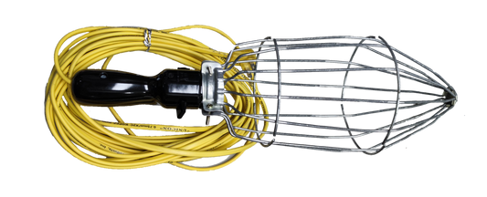 Kopez portable work light 220V E27 with protective metal cage and yellow power cord
