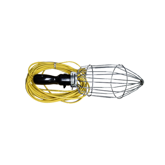 Kopez portable work light 220V E27 with protective metal cage and yellow power cord