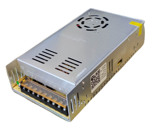 ZwitseRise Power Supply 12V 30A metal casing with cooling fan and terminal block connections