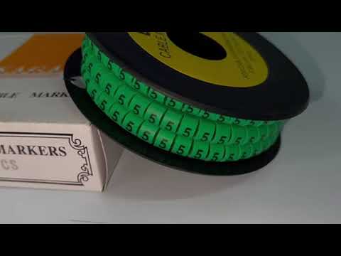 Cable "5" Marker 5.0mm to 7.2mm Green EC-3G, 350pcs Wire Tagging