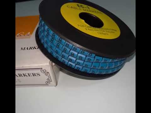 Grippes (B) Cable Marker 3.6mm to 5.2mm Color Blue 1roll 500pcs EC-2B