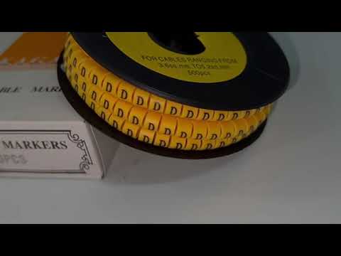 Grippes Cable Marker "D" 3.6mm to 5.2mm Color Yellow 1roll 500pcs EC-2Y