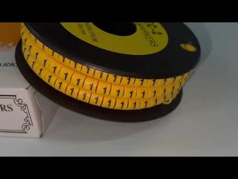 Grippes Cable Marker '1" 3.6mm to 5.2mm Color Yellow 1roll 500pcs EC-2Y