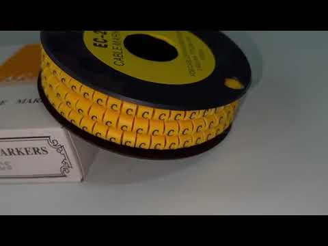 Grippes Cable Marker "C" 3.6mm to 5.2mm Color Yellow 1roll 500pcs EC-2Y