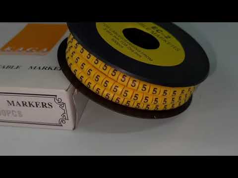 Grippes Cable Marker "5" 3.6mm to 5.2mm Color Yellow 1roll 500pcs EC-2Y