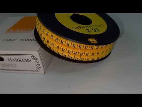 Grippes Cable Marker "H" 3.6mm to 5.2mm Color Yellow 1roll 500pcs EC-2Y