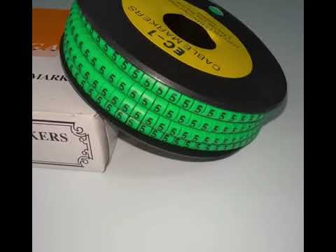 Cable "5" Marker EC-1 Green 2.6mm to 4.2mm 1000pcs 1 Roll EC-1G(5)