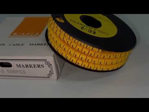 Grippes Cable Marker "L" 3.6mm to 5.2mm Color Yellow 1roll 500pcs EC-2Y
