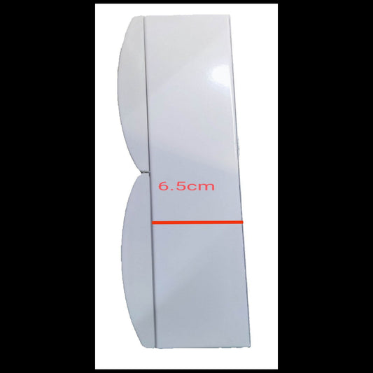 Royu and ZY white slim distribution box 36 Ways with 63A 2P Main for MCB side view showing 6.5 cm depth