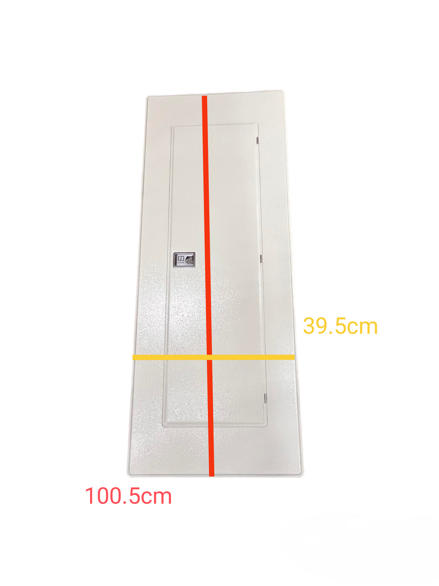 Koten 250SPS main 20 branch panel white metal distribution board door showing 100.5 cm by 39.5 cm measurements