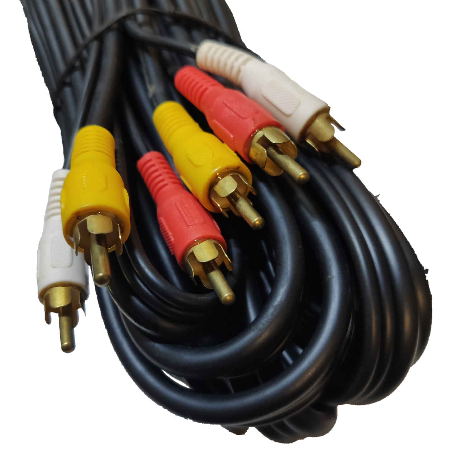 RCA 3x3 yellow red white cord with gold-plated connectors for audio and video devices