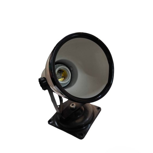 Adjustable black metal spotlight with white interior and mounting base Spot light Holder E27 Socket White