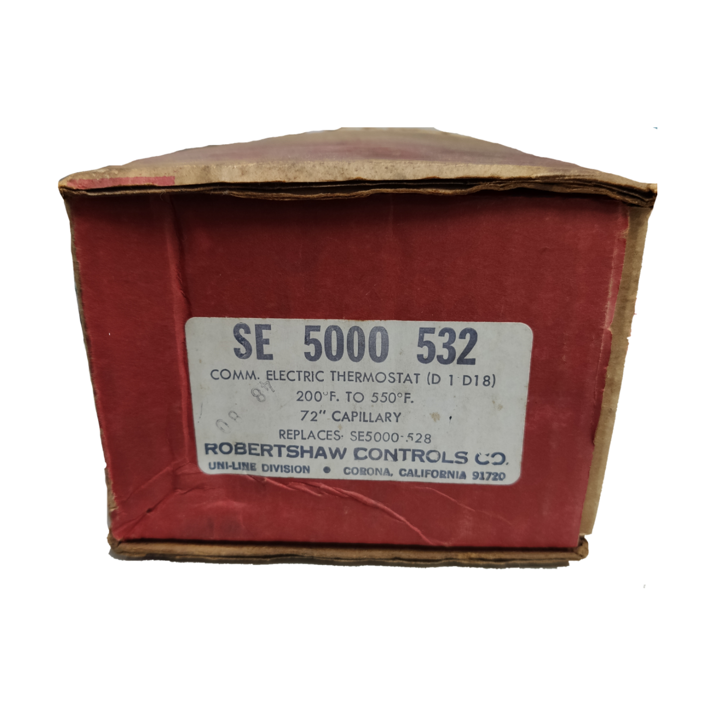 Robertshaw Thermostat 200F to 550F in original red packaging with product label and specifications