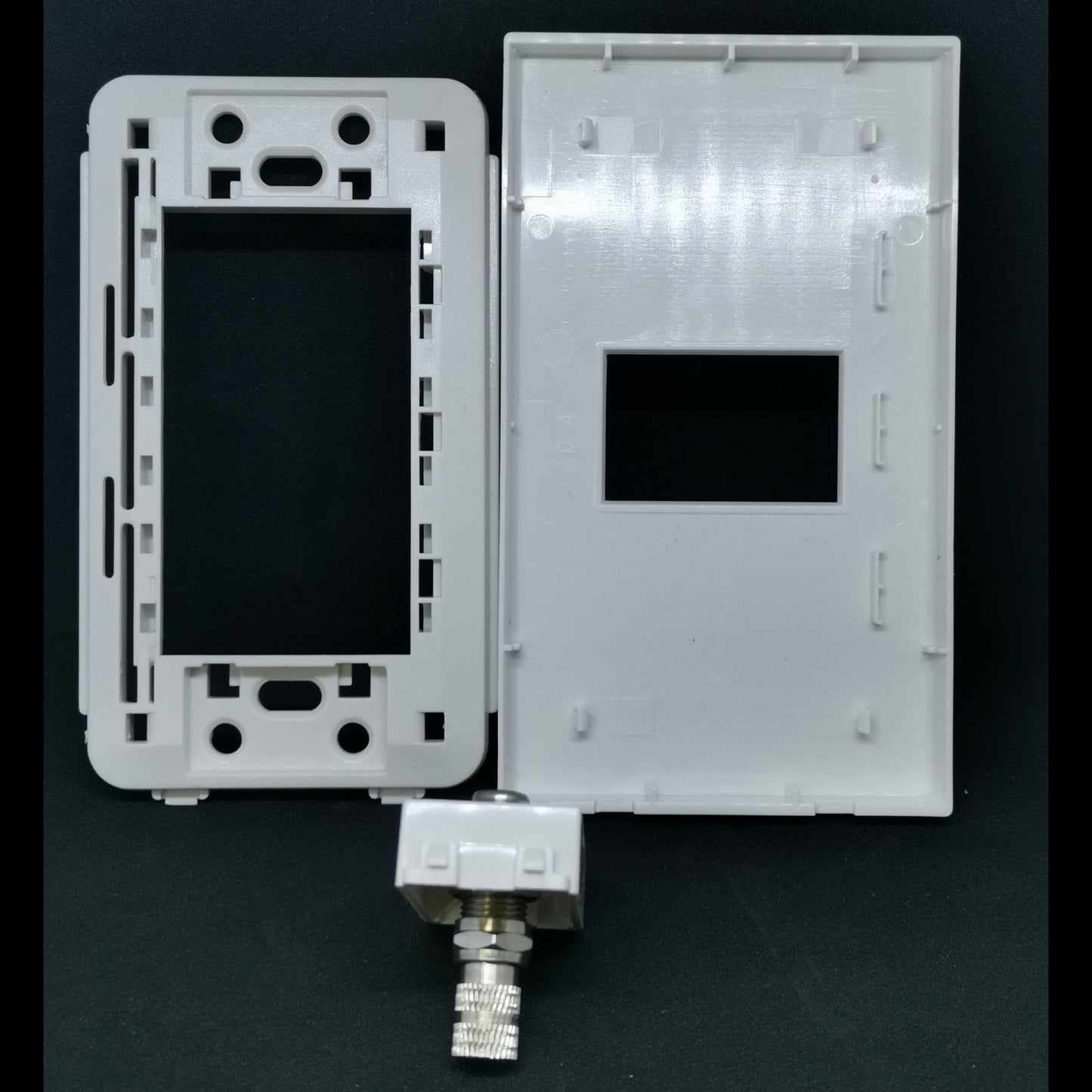 Royu 1 Gang F Jack Thread Type Outlet white wall plate mounting bracket and coax F connector for cable