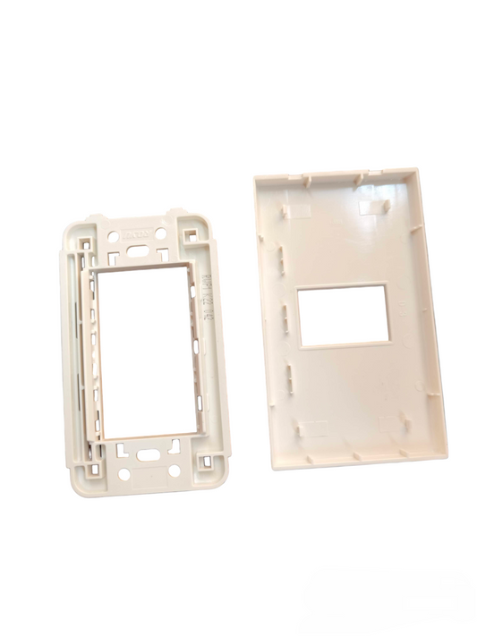 Royu RWP1 wall plate cover single gang beige plastic two piece frame and faceplate for switches