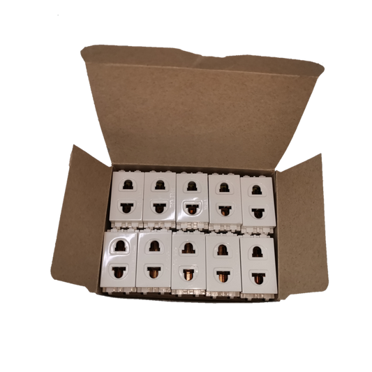 Box of Royu Universal Outlet Receptacle 10A 250V power points with multiple white socket outlets