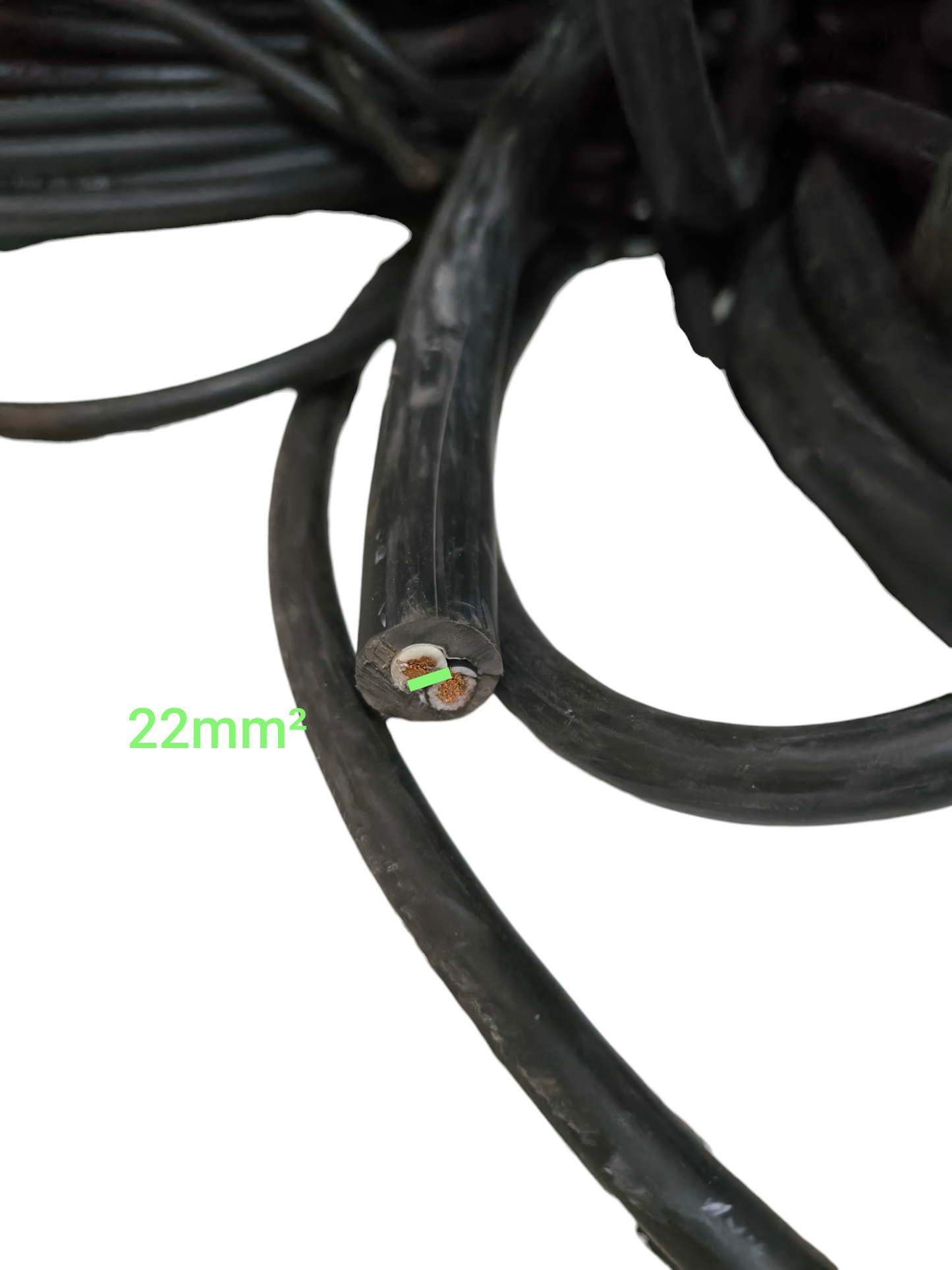 Phelps Dodge Royal Cord 22mm 2 core cable black electrical wire with visible copper core