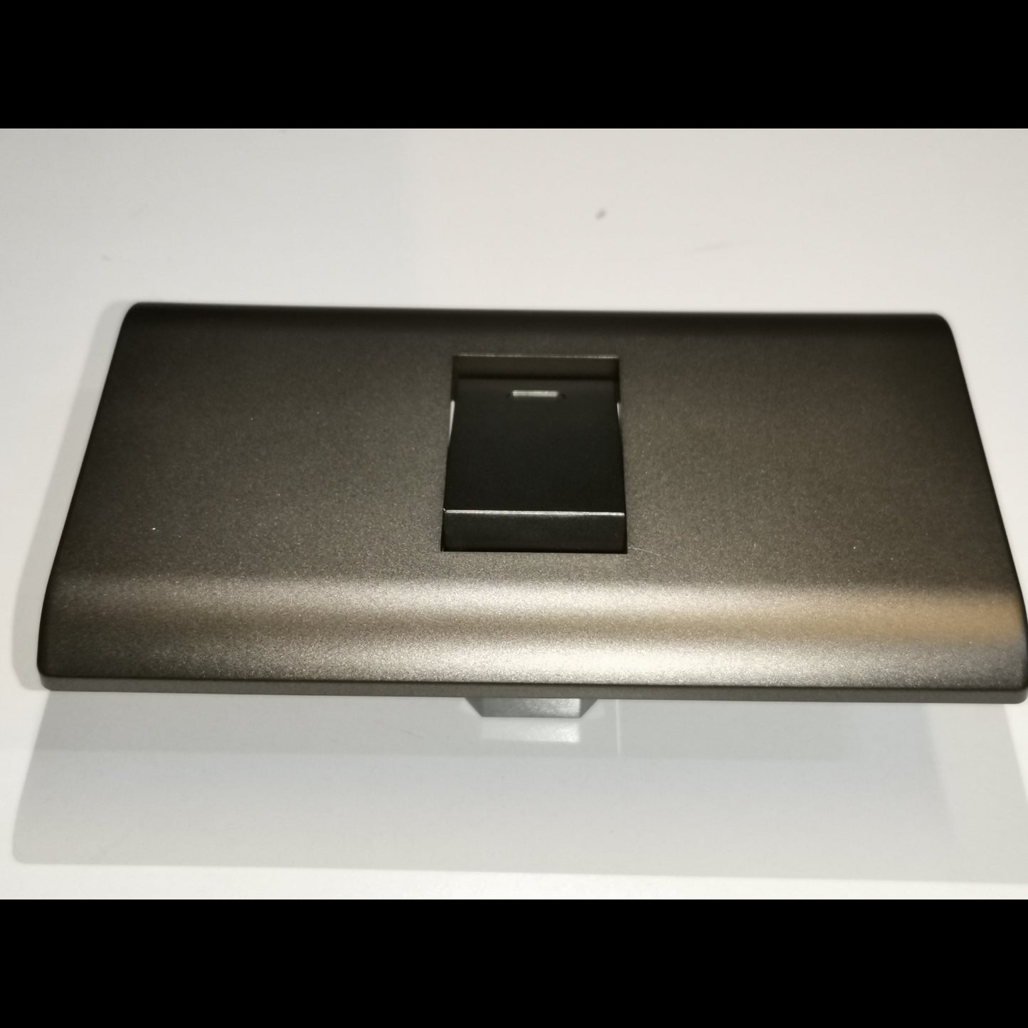 Royu 1 Way Switch with Plate Dark Gray 16A 250V single rocker switch on metallic gray faceplate