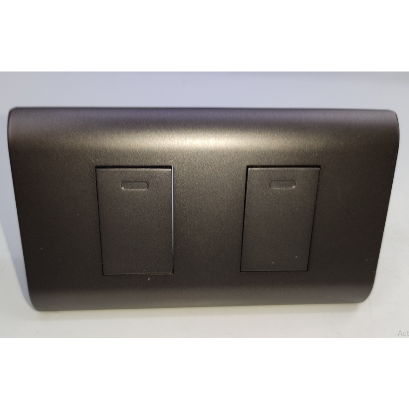 Royu 2 gang 3 way switch in sleek black finish for controlling two circuits independently