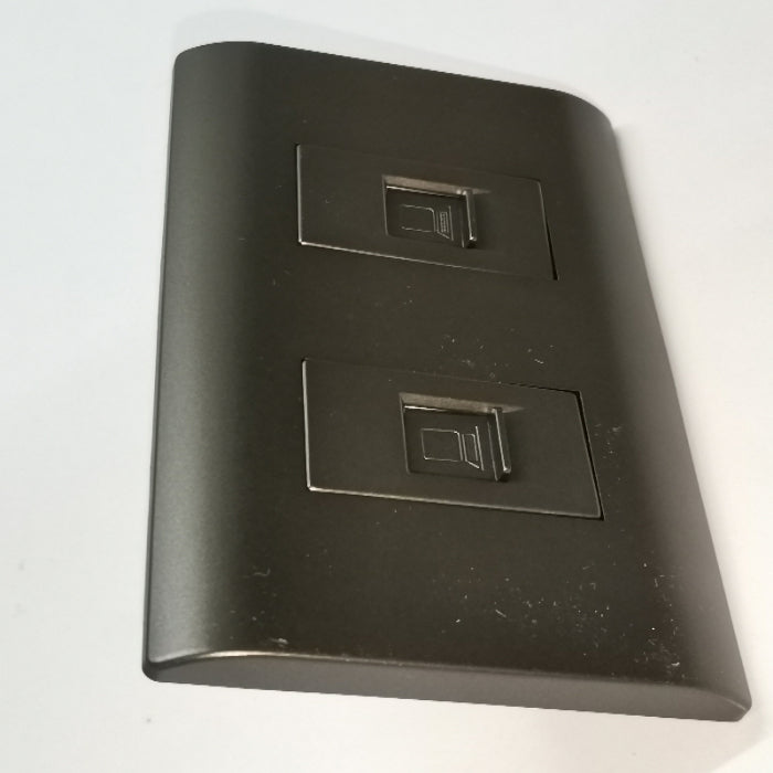 Royu 2 Gang LAN Outlet with Plate in black electrical circuitry part for network connections