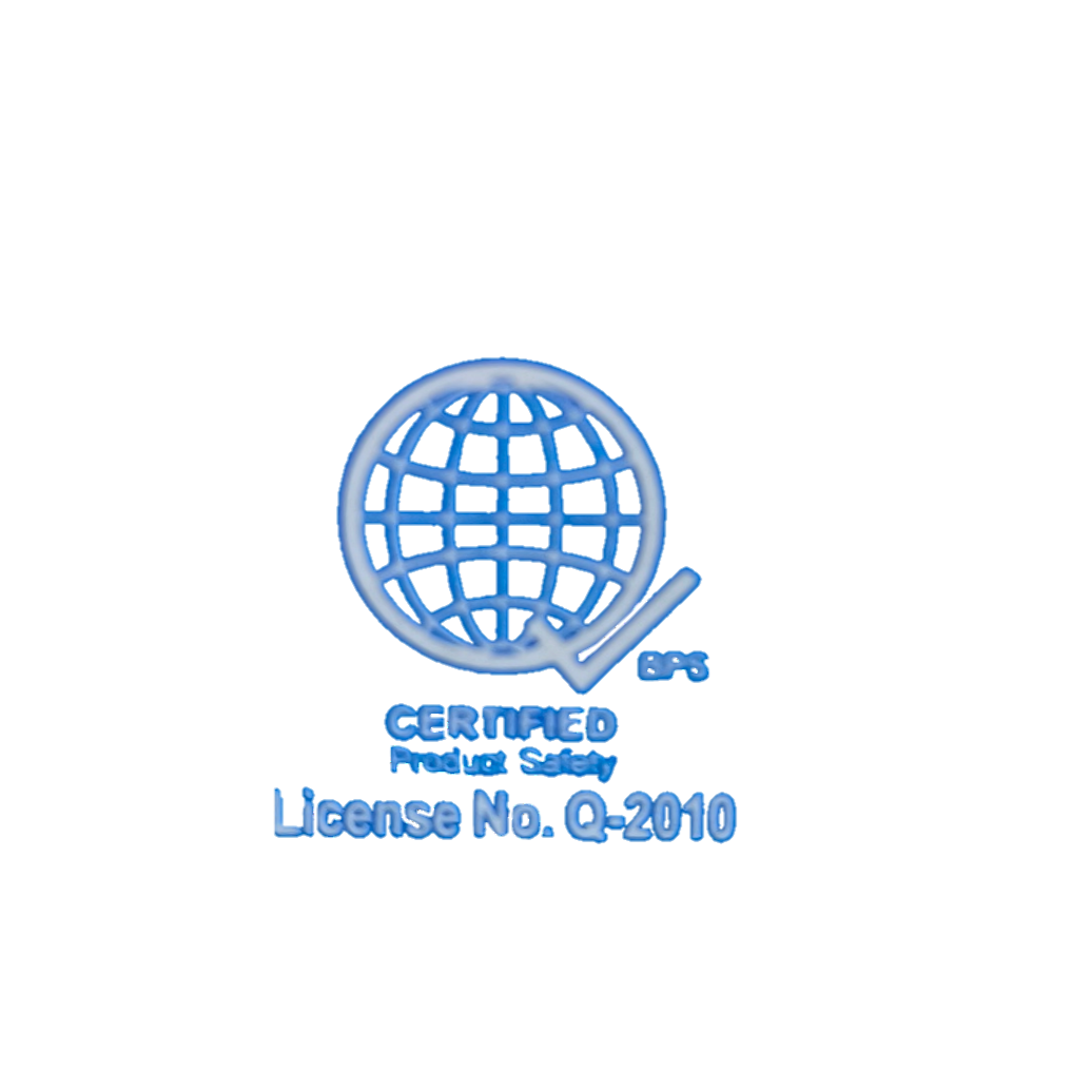 Royu 2 gang light switch safety certification label with license number Q-2010 in blue