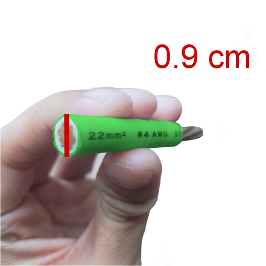 Royu 30mm thhn wire with 22mm2 gauge shown in hand highlighting its size and thickness