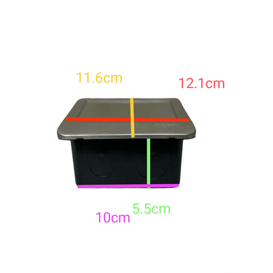 Royu Floor Outlet 2 Port USB Outlet 2100mAh with square stainless steel cover and black base