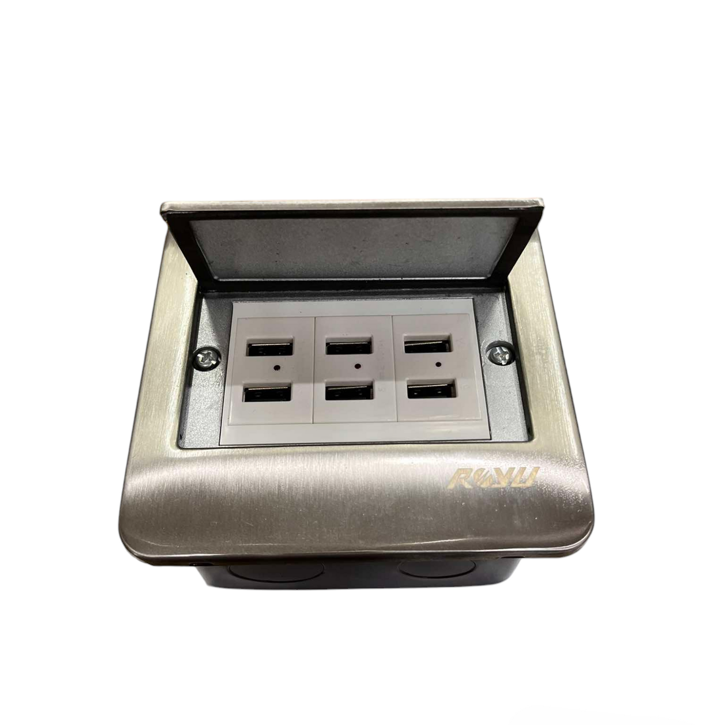 Royu Floor Outlet 6 Port USB Outlet with stainless steel cover for convenient charging