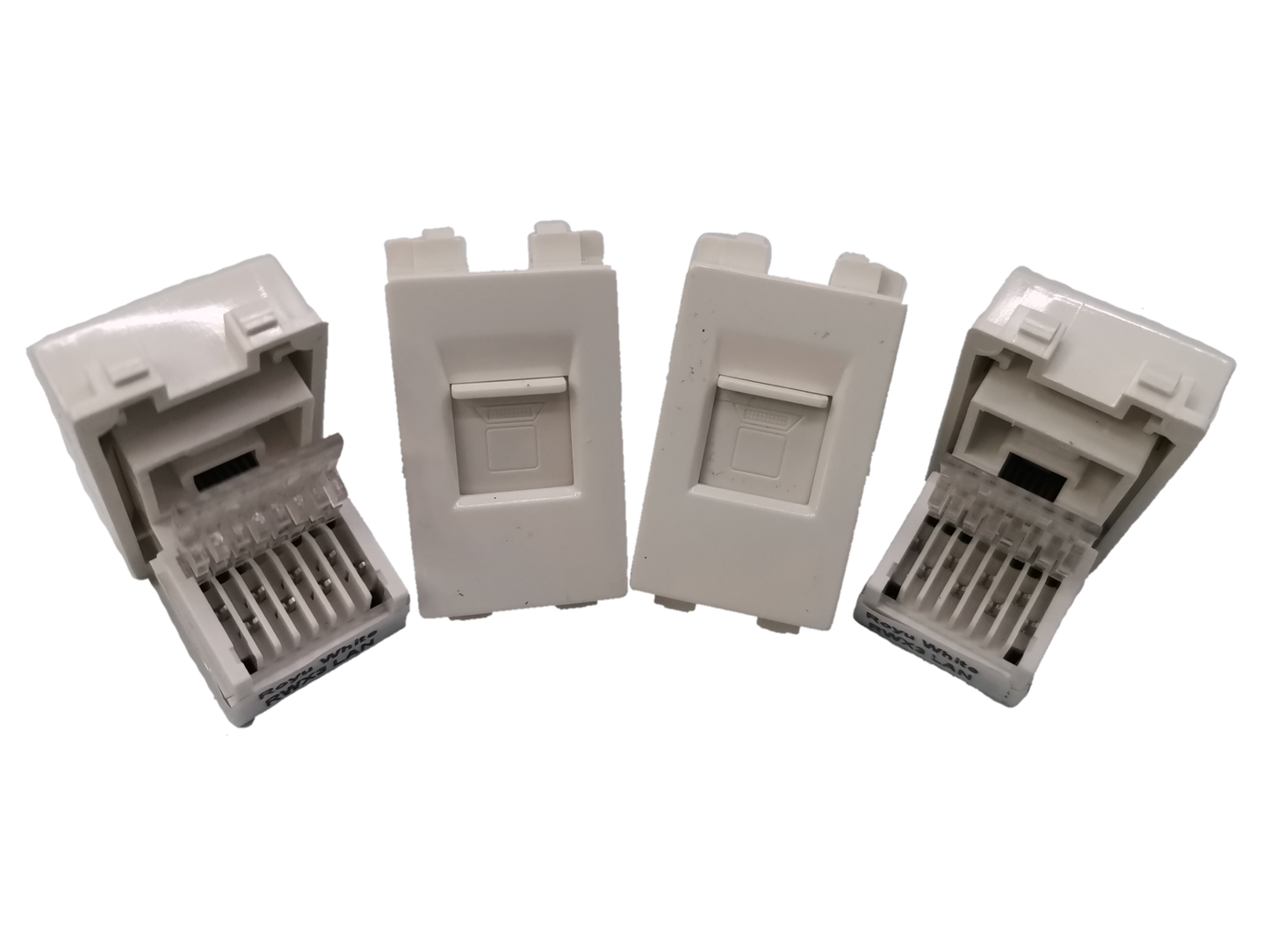 White Royu LAN Outlet RWX3 modular network connectors and wall plates for wiring setups