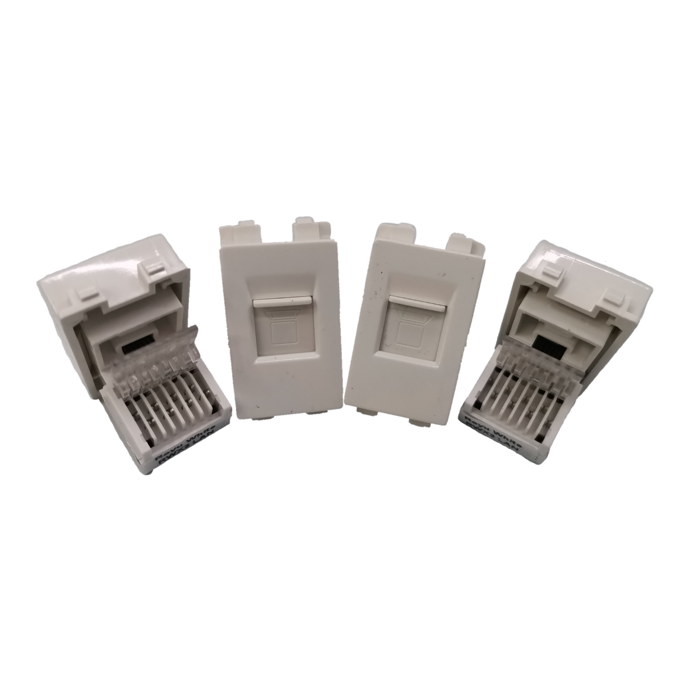 White Royu LAN Outlet RWX3 modular network connectors and wall plates for wiring setups