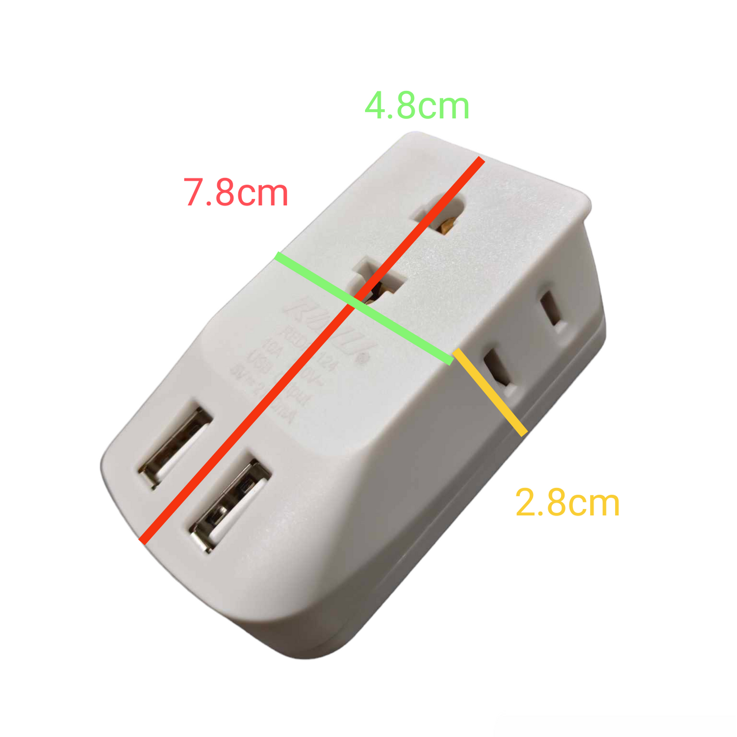 Royu Octopus Adapter with 2 USB Port white travel plug adapter with multiple socket types