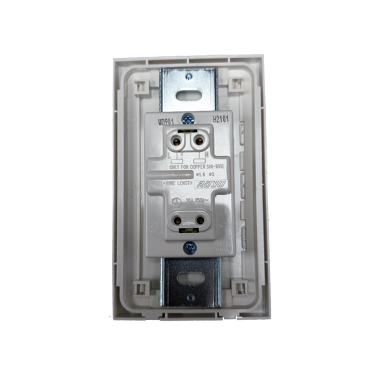 Royu Aircon Outlet with Plate white recessed air conditioning power point on metal mounting bracket