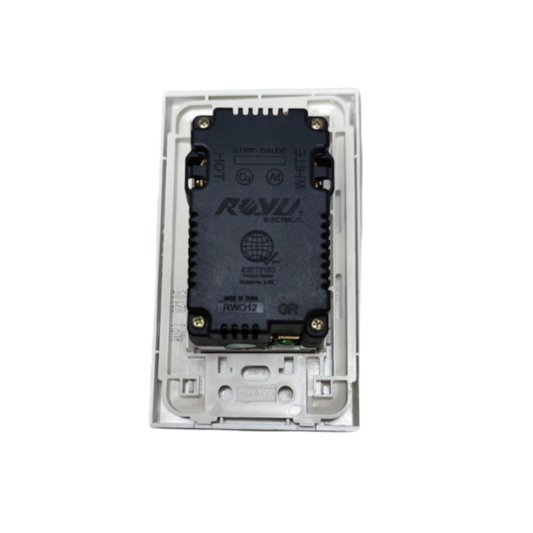Royu Universal Outlet with Plate 16A 220V back view showing wiring connections and mounting frame