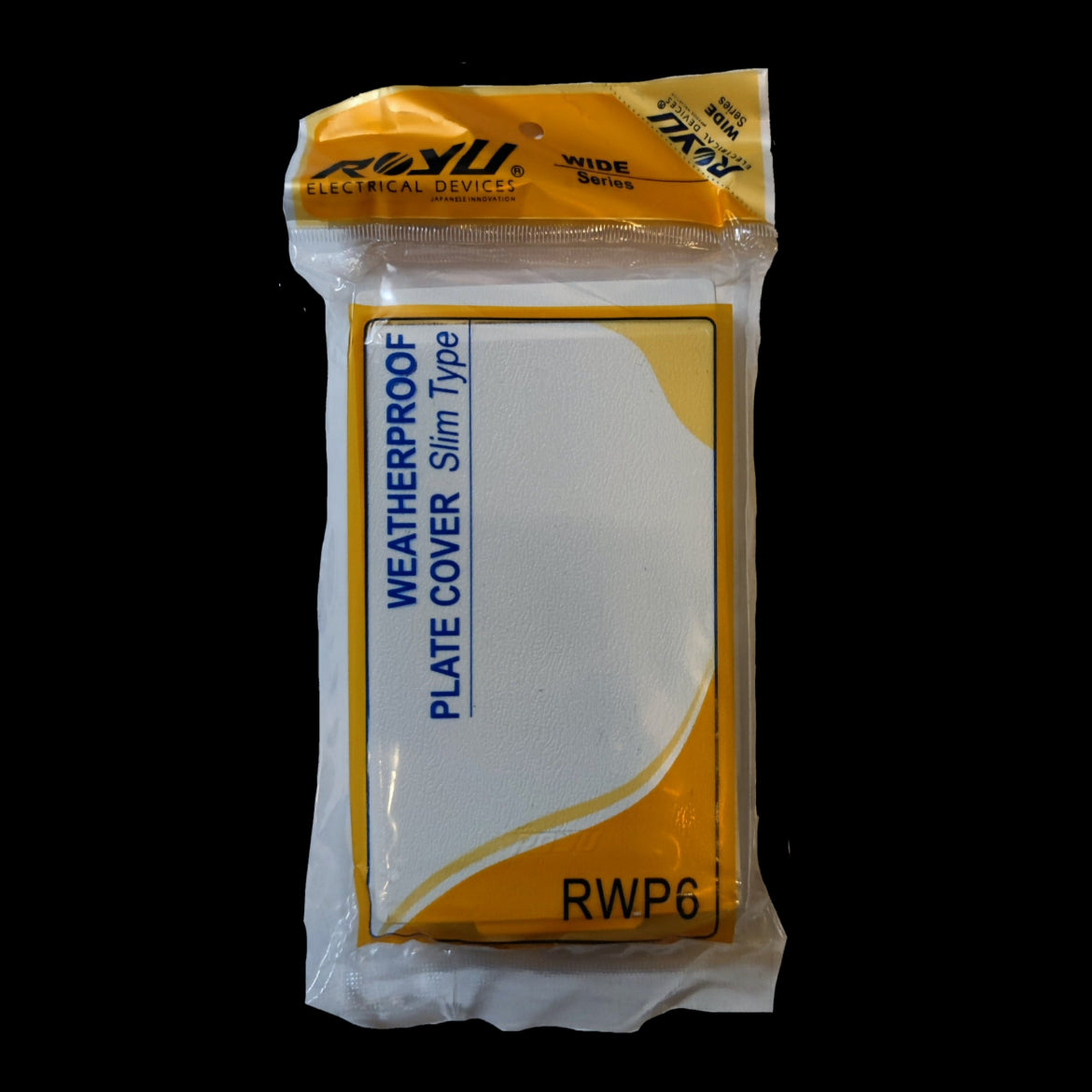 Royu weatherproof plate RWP6 slim type electrical cover part in sealed packaging