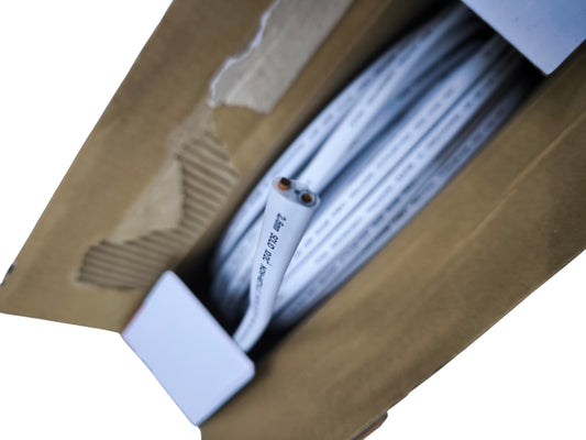 Royu Romex Cable AWG 10 Solid Wire in a cardboard box, ideal for electrical wiring projects