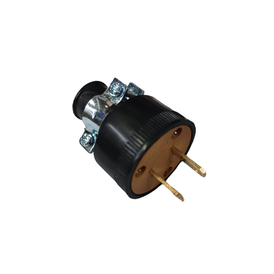 Royu Rubber Plug Flat Pin 15A 250V REDPL202 black electrical power plug with metal clamp