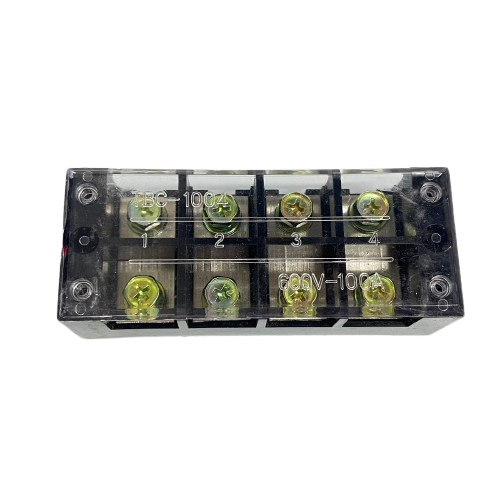 Grippes Sassin 100A 4 Pairs Terminal Block clear plastic cover brass screws 4 pair electrical connector