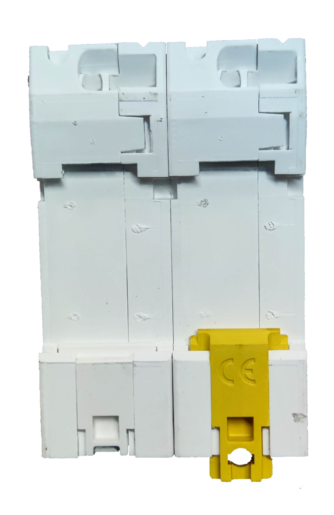 Schneider 125A Miniature Circuit Breaker 2 Pole with white and yellow casing for electrical protection