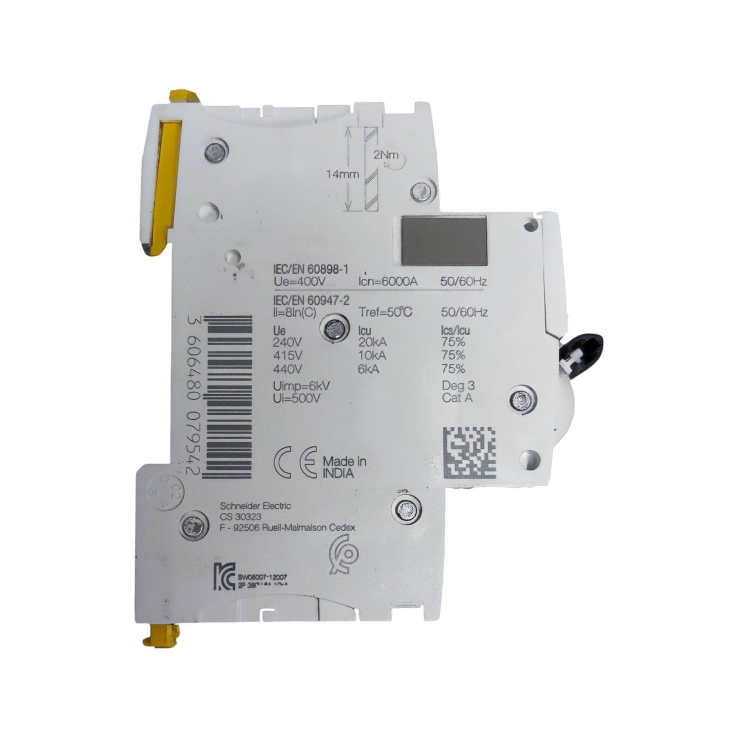 Schneider Miniature Circuit Breaker 25A 3 Pole for electrical safety and circuit protection