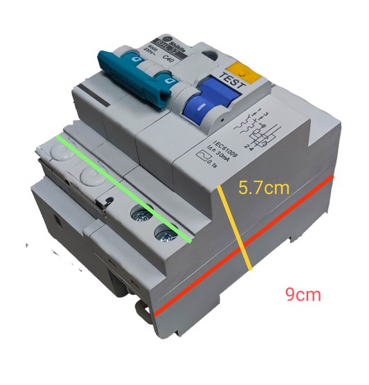 Shihlin 40A Residual Circuit Breaker with test button and labeled specifications