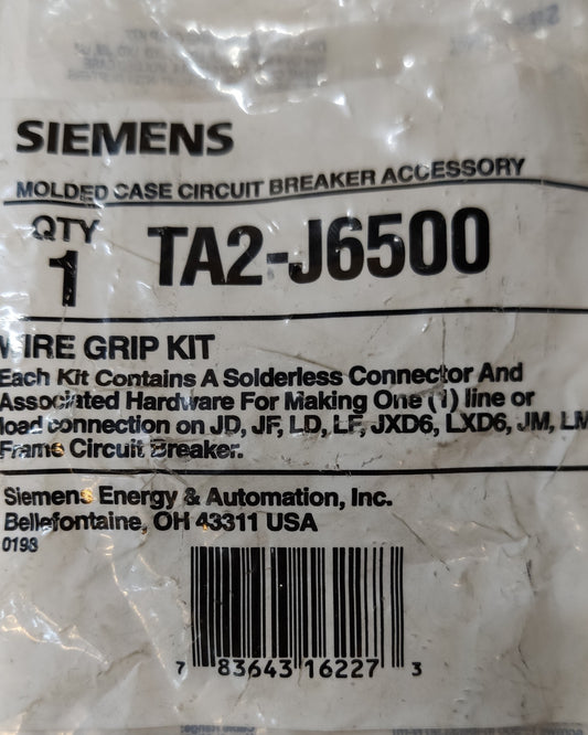Siemens Molded Case Circuit Breaker Accessory Wire Grip Kit featuring Mechanical Lug for Breaker Type