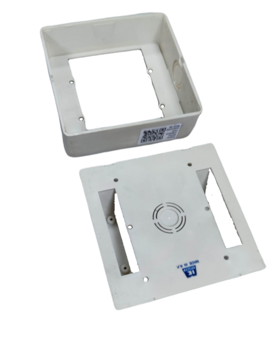 Kopez white square electrical box for outlets with mounting holes and ventilation slots