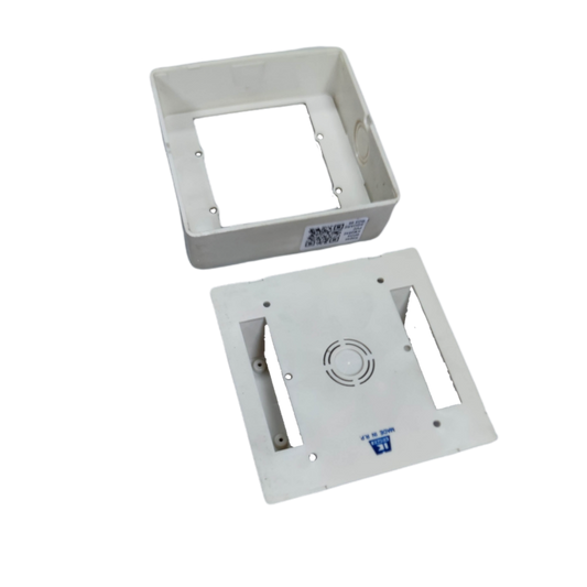 Kopez white square electrical box for outlets with mounting holes and ventilation slots