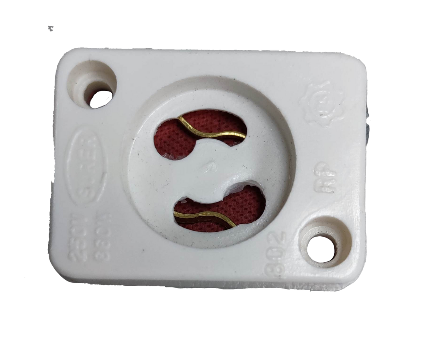 Surer Starter Holder Square 802 white electrical lighting accessory with two mounting holes