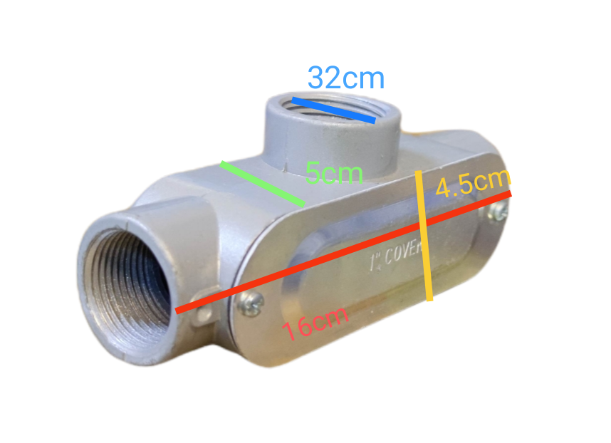 T Conduit Tee Conduit 1 inch with dimensions for electrical wiring connections and installations
